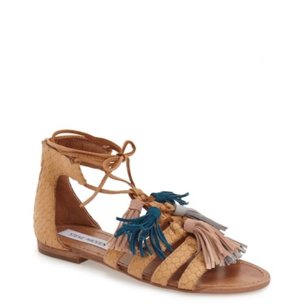 Steve Madden tassel lace up sandals